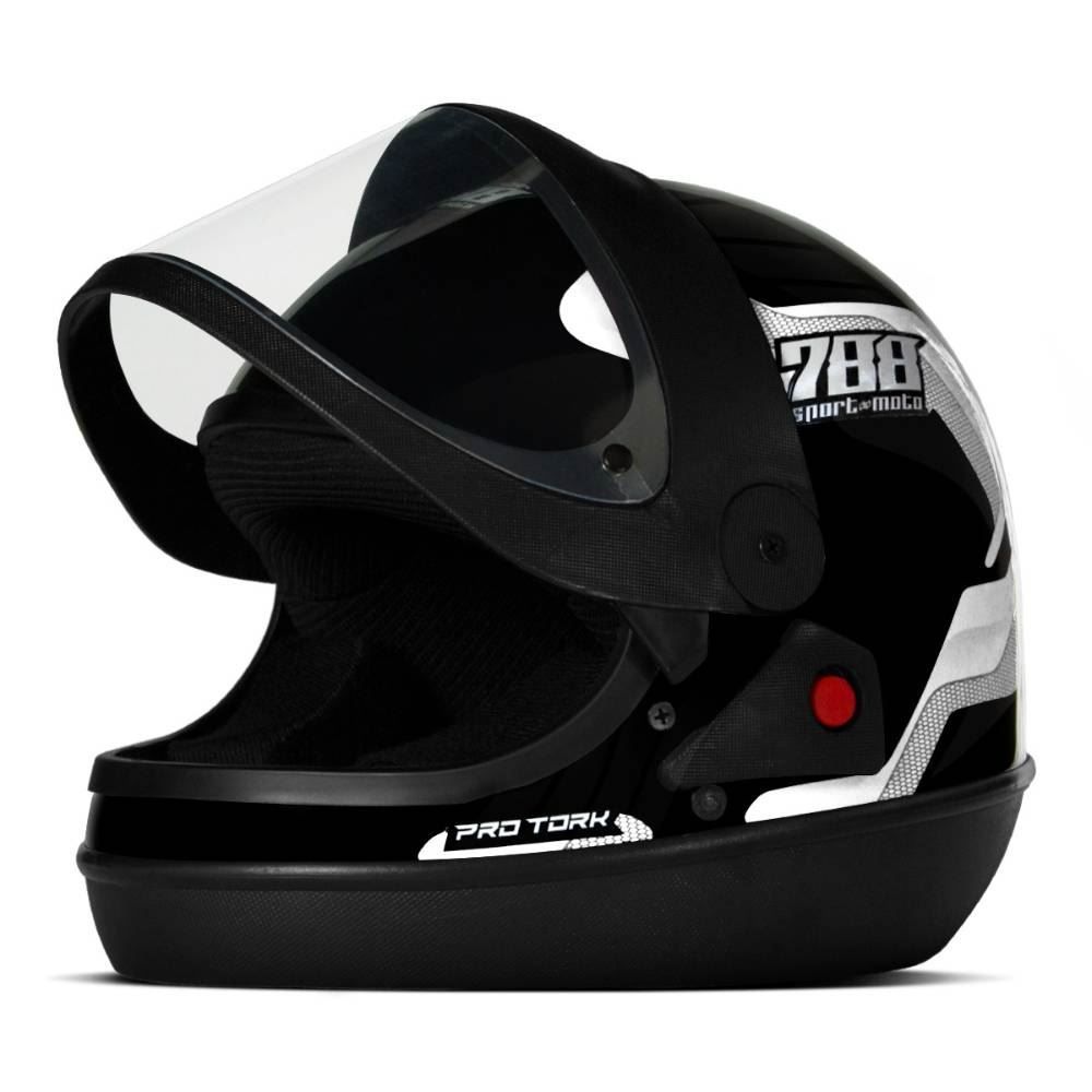 Capacete Viseira Automática Sport 788 Protork - PRETO 60
