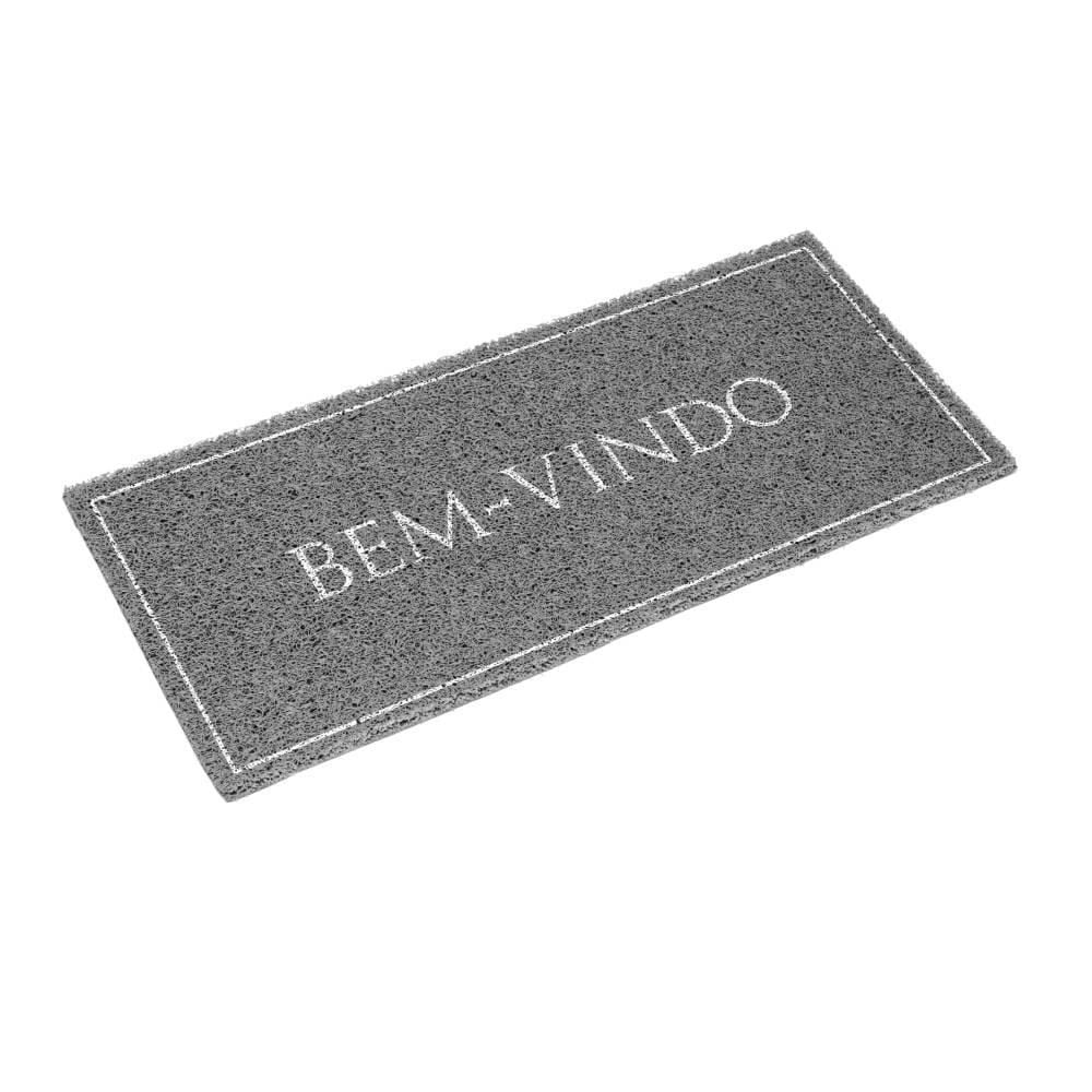 Capacho Para Porta De Entrada 30X70 Cm Vinil Long Havan Casa - Cinza Bem Vindo