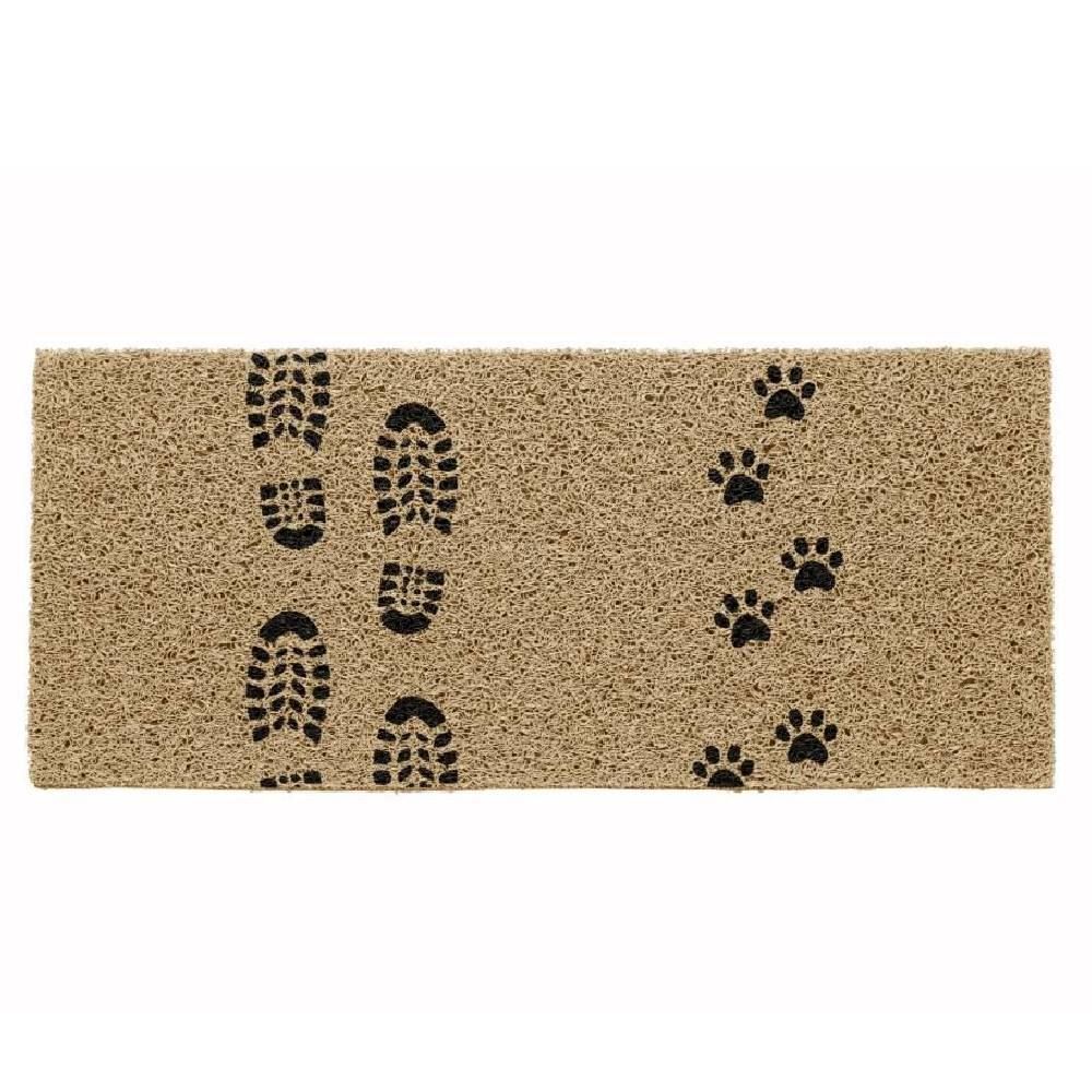 Capacho Para Porta De Entrada 30X70 Cm Vinil Long Havan Casa - Bege Pegadas