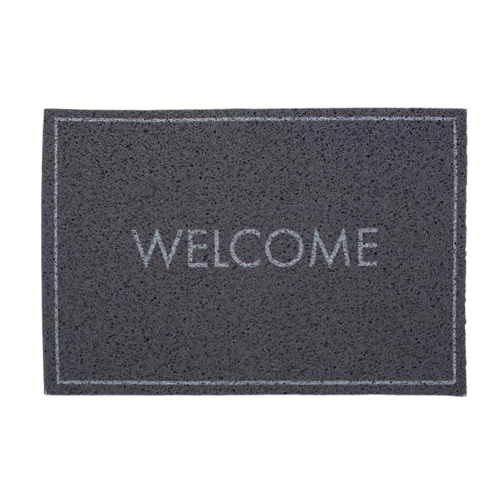 Capacho para Porta de Entrada 40X60 cm Vinil Havan Casa - Welcome Cinza