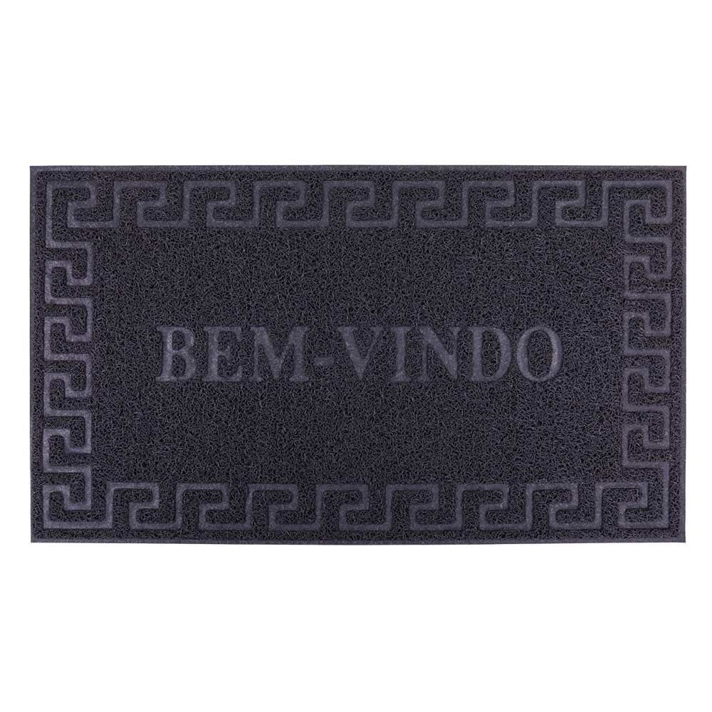 Capacho Vinil 40X60cm Bem Vindo Solecasa - Cinza