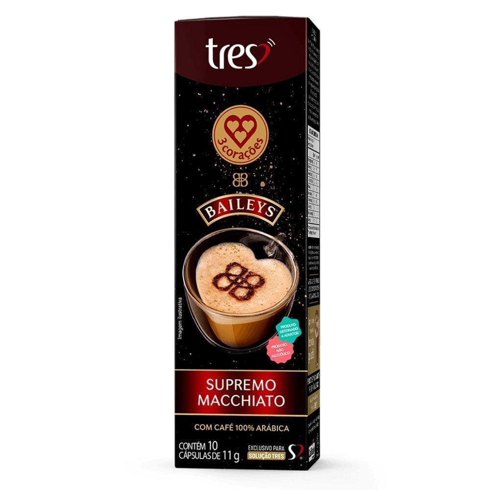 Cápsulas Baileys Supremo Macchiato 110G Tres 3 Corações - 10 Cápsulas 