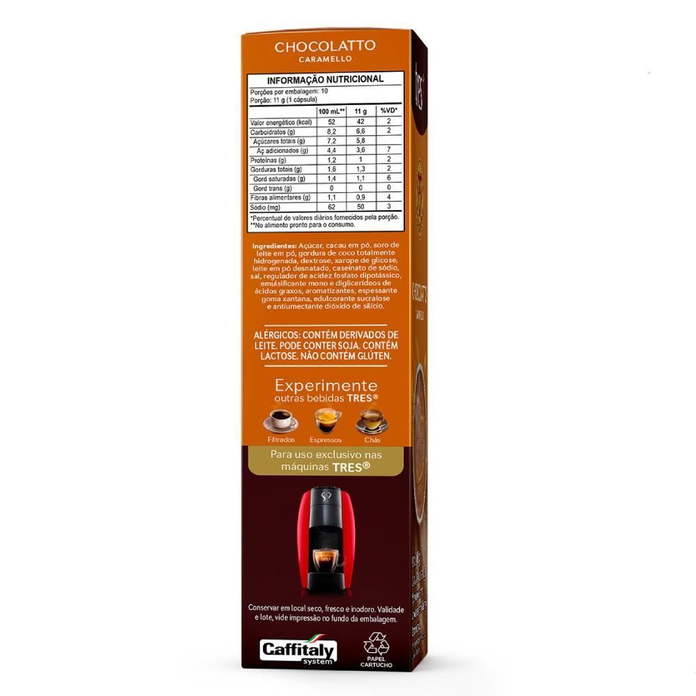 Cápsulas Chocolatto Caramelo 110G Tres 3 Corações - 10 Cápsulas