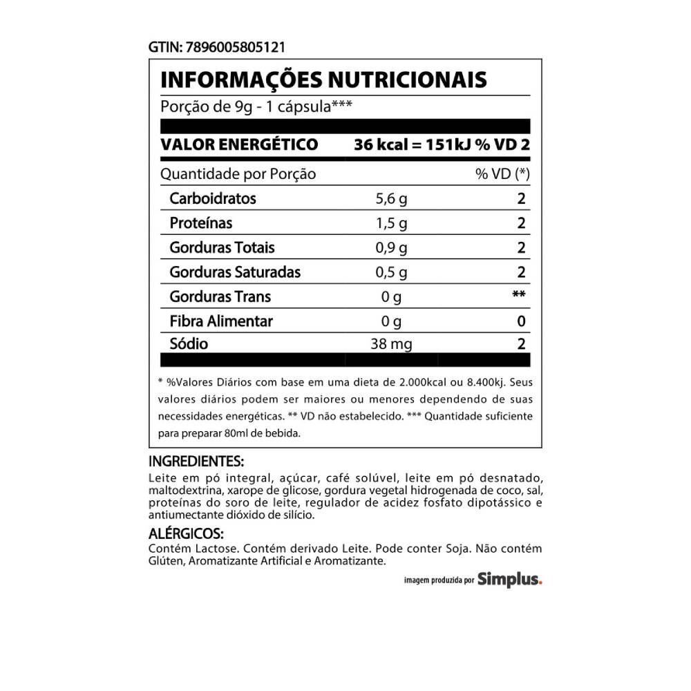 Cápsulas De Café Com Leite 3 Corações 90G - 10 Cápsulas