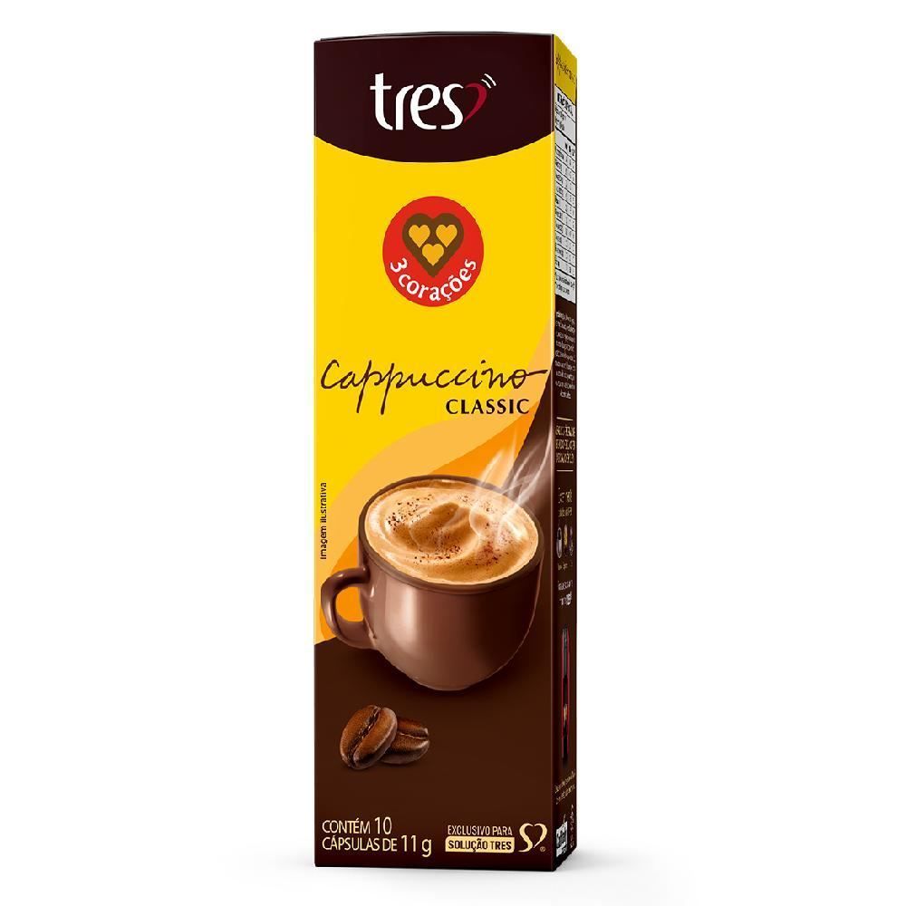 Cápsulas De Cappuccino Classic 110G Tres 3 Corações - 10 Cápsulas
