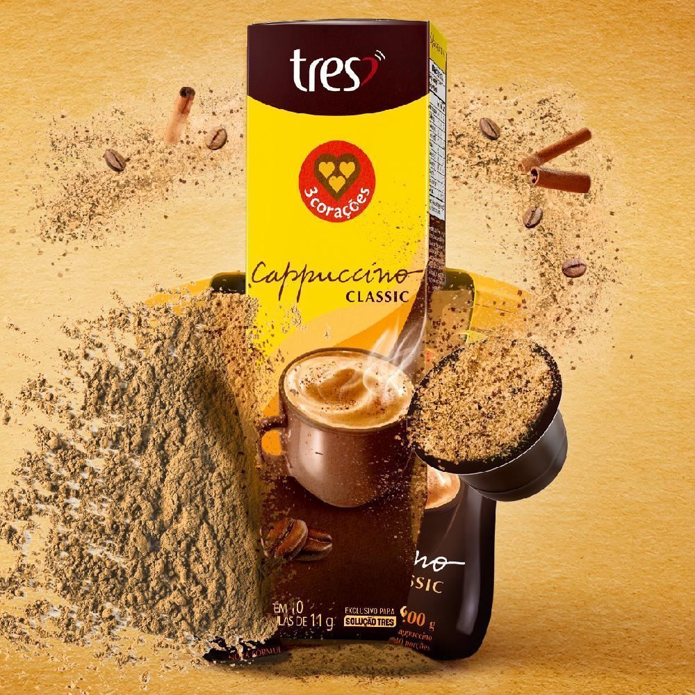 Cápsulas De Cappuccino Classic 110G Tres 3 Corações - 10 Cápsulas