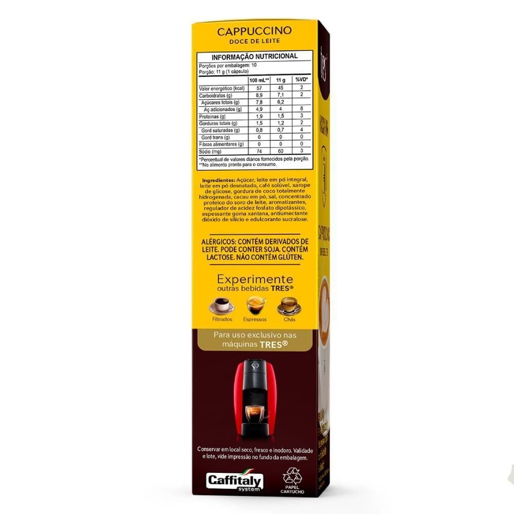 Cápsulas De Cappuccino Doce De Leite Havanna 110G Tres 3 Corações - 10 Cápsulas