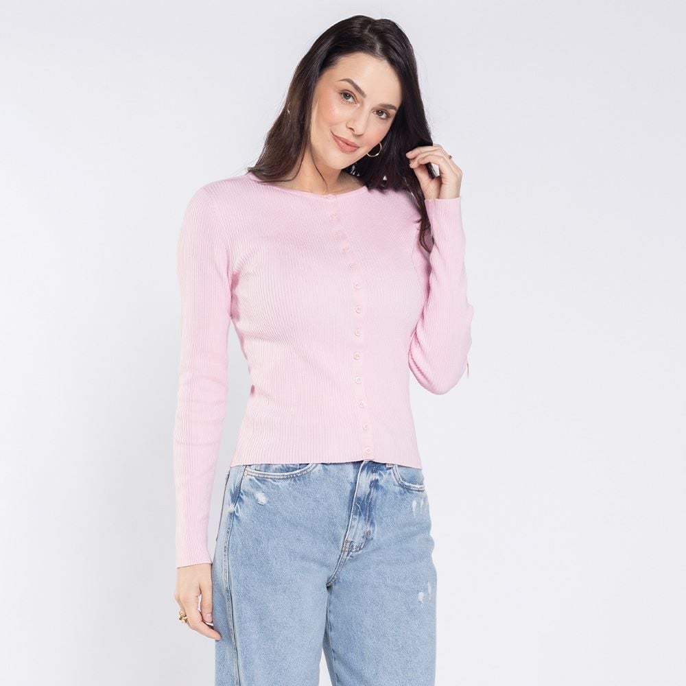 Cardigan Feminino De Tricot Canelado Boby Blues