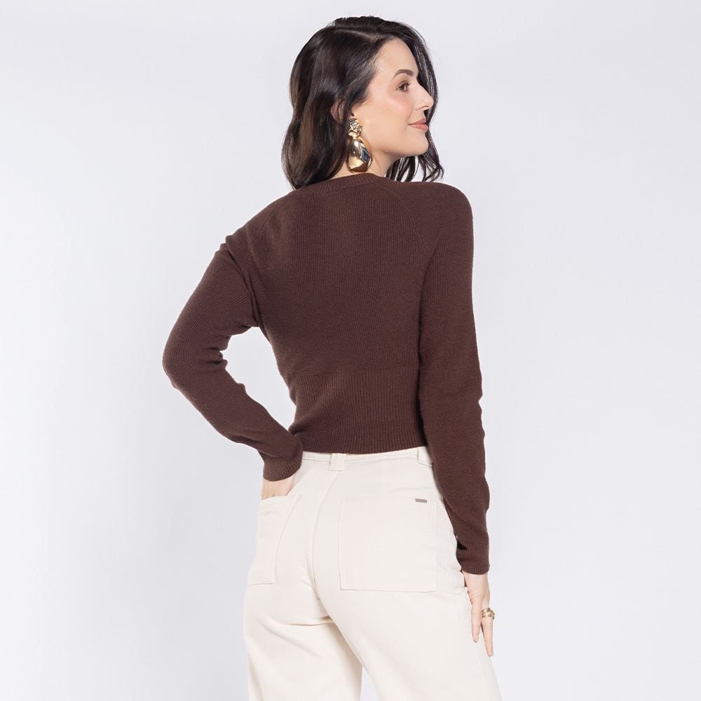 Cardigan Feminino De Tricot Com Botões Boby Blues