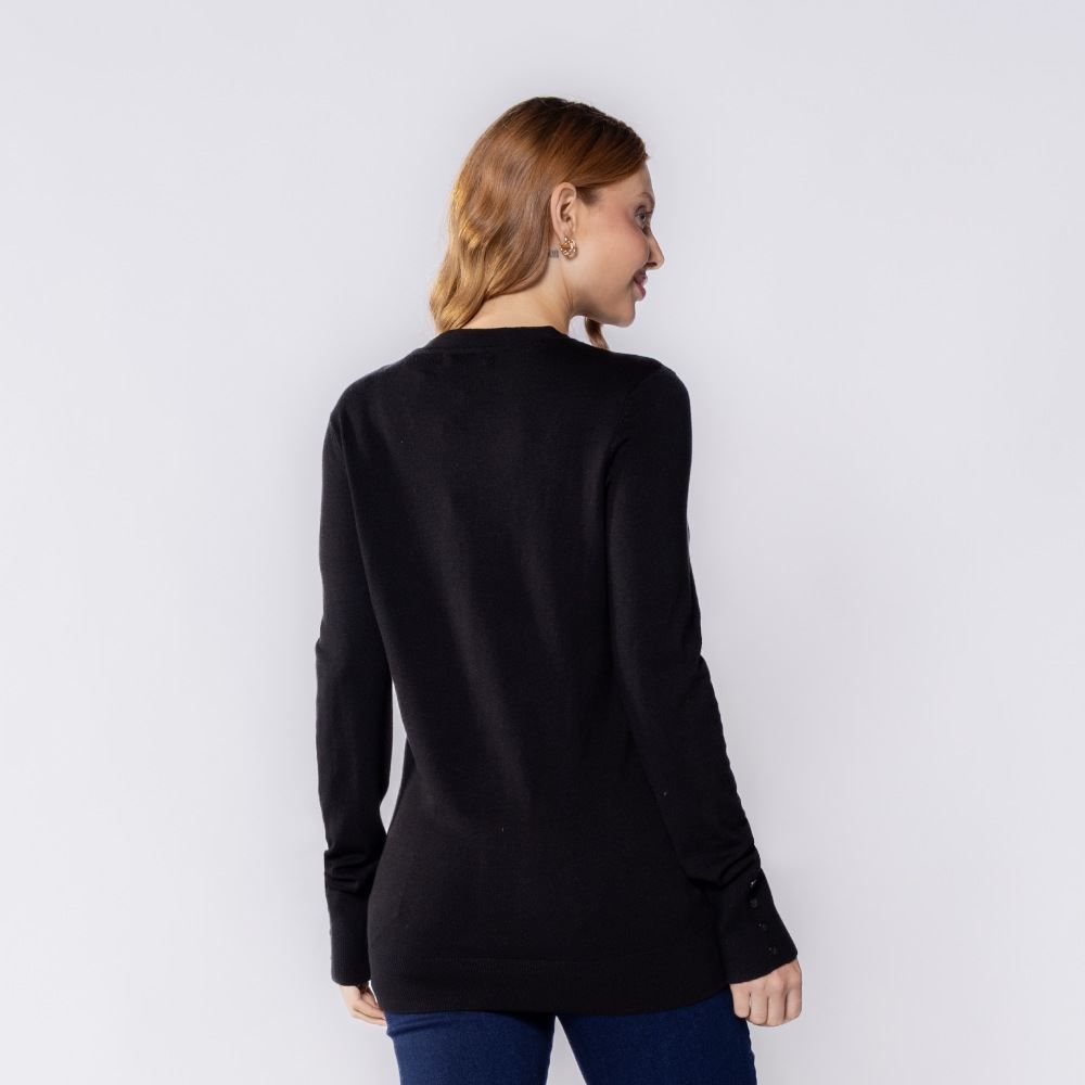 Cardigan Feminino De Tricot Decote V Patricia Foster