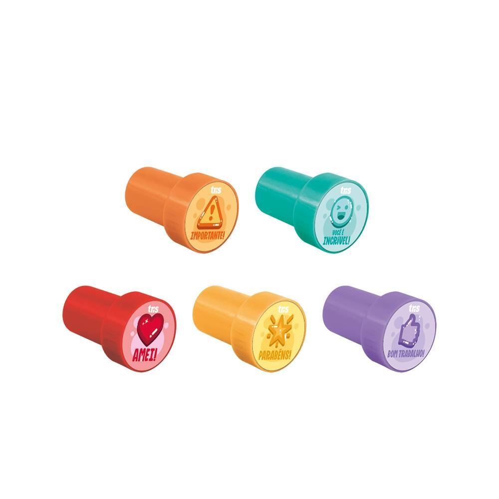 Carimbo Pedagógico Autotintado Com 5 Unidades Tris - 610092