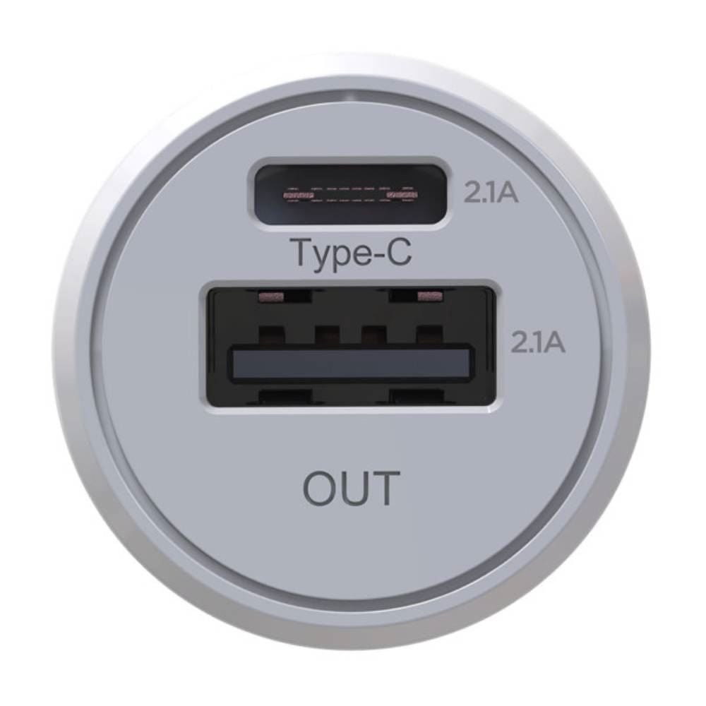 Carregador Veicular Com 2 Portas 2.1A Tipo C E Usb-A Elg