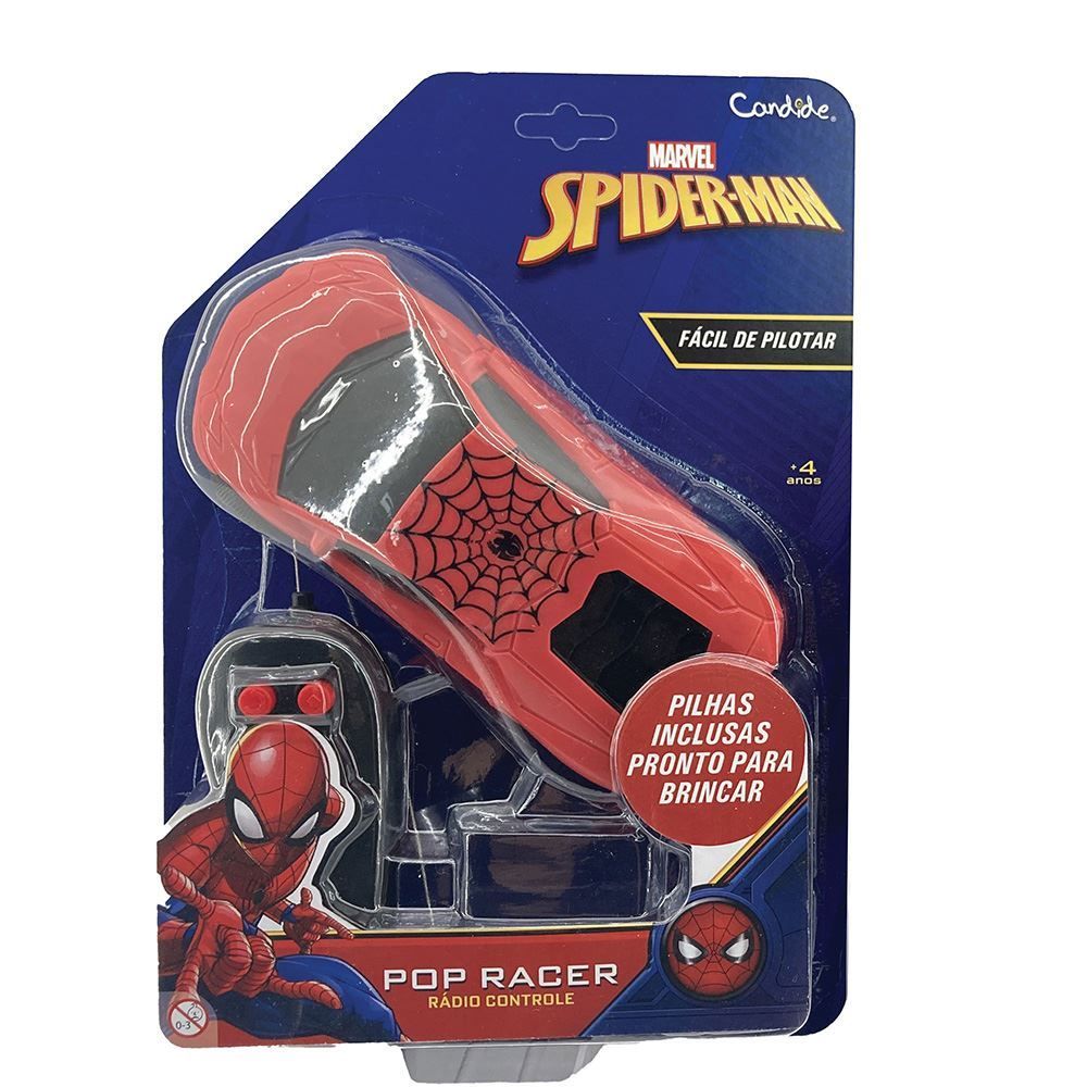 Carrinho Com Controle Remoto Homem-Aranha 3 Funções Candide - 58145