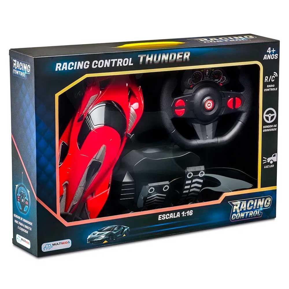 Carrinho Com Controle Remoto Thunder Vermelho Multikids - BR1644