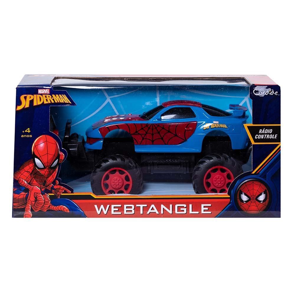 Carrinho De Controle Remoto Spider Man Web Tangle 3 Funções Candide - 5840