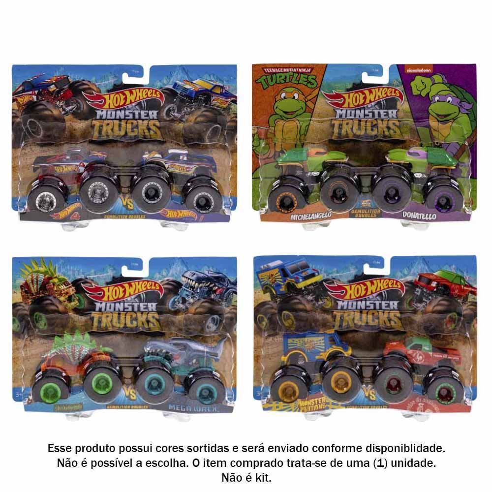Carrinho Duplo Hot Wheels Monster Trucks Mattel 1:64 - FYJ64