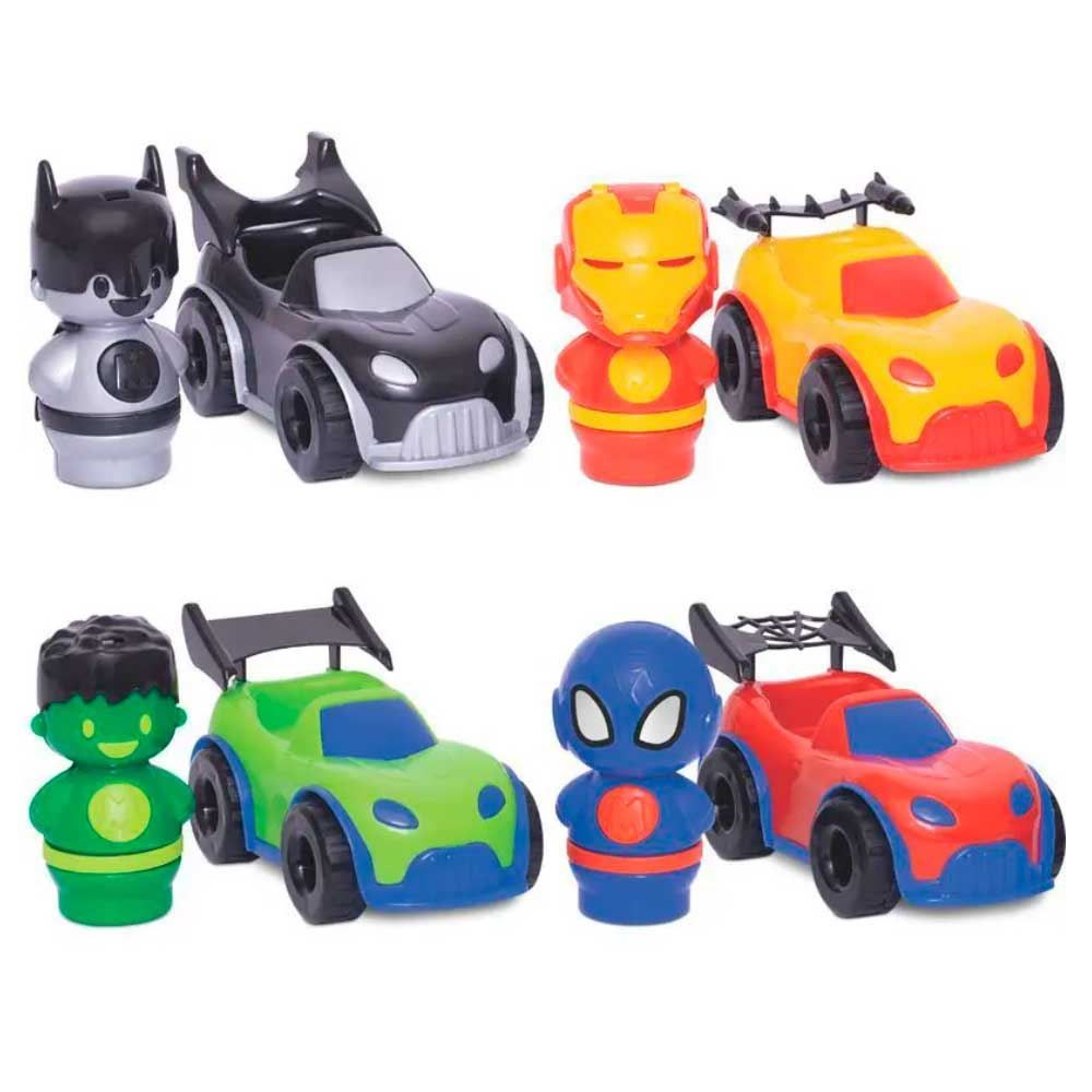 Carrinhos Baby Heróis Com Bonecos 4 Peças Mercotoys - 530