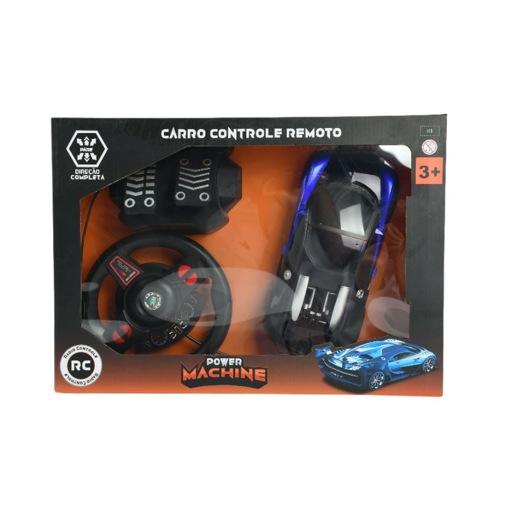 Carro Azul com Controle Remoto e Pedal Havan Toys - HBR0907
