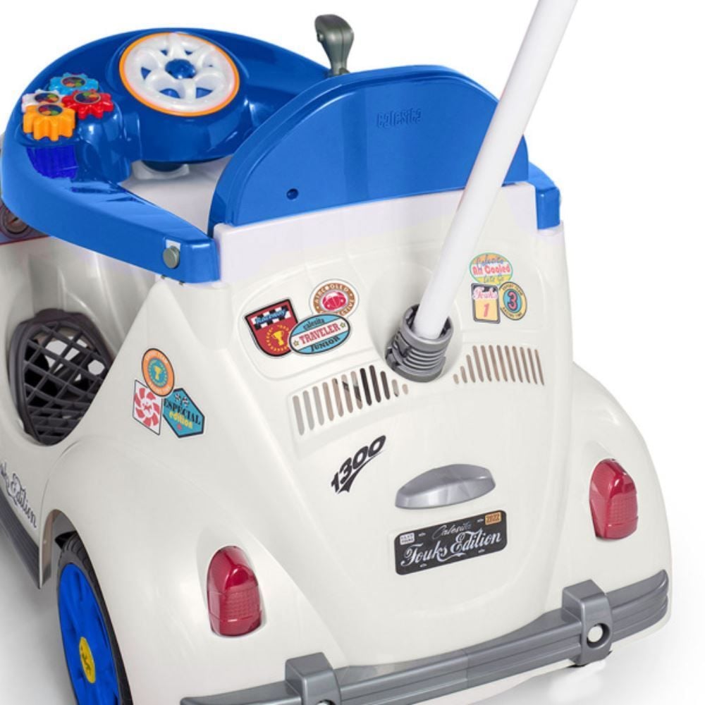Carro Calesita Fouks Passeio E Pedal Branco/Azul - 1052