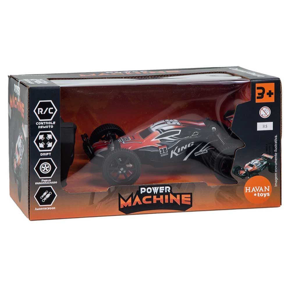 Carro Com Controle Remoto Power Machines Vermelho Havan Toys - HBR0354