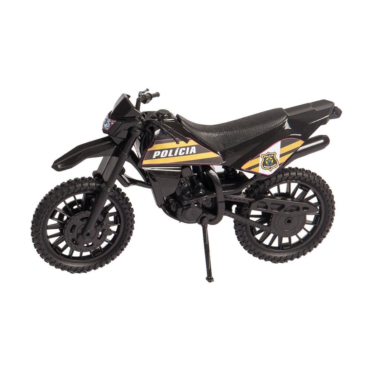 Carro Com Moto Polícia Set 306 Bs Toys - Preto