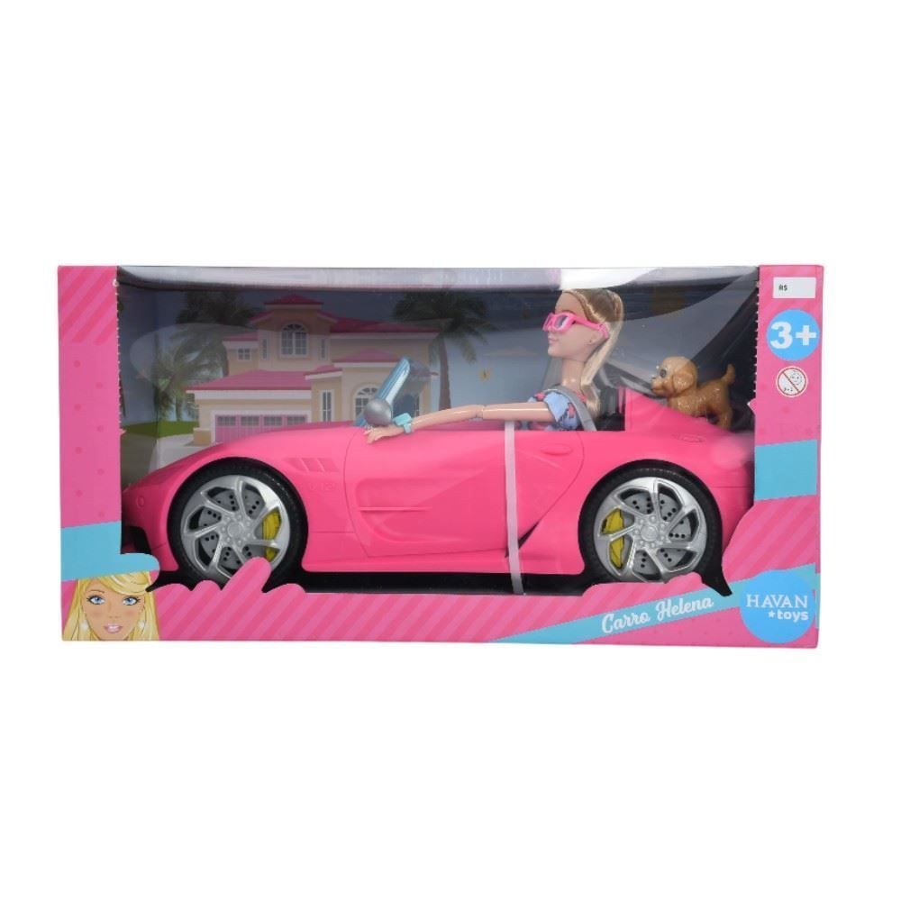 Carro Conversível Helena Rosa com Boneca Havan Toys - HBR0663