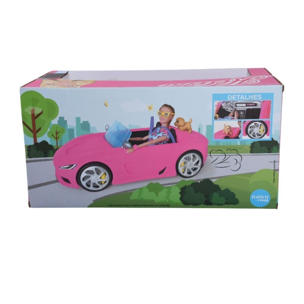 Carro Conversível Helena Rosa com Boneca Havan Toys - HBR0663