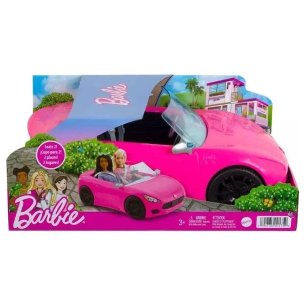 Carro Conversível Rosa 2 Lugares Barbie Mattel - HBT92