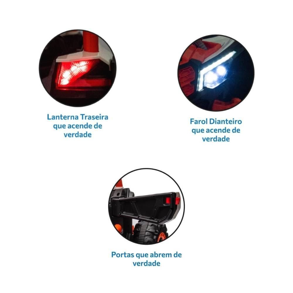 Carro Elétrico Utv 12V Controle Remoto Brinquedos Bandeirante - 2940 - Preto