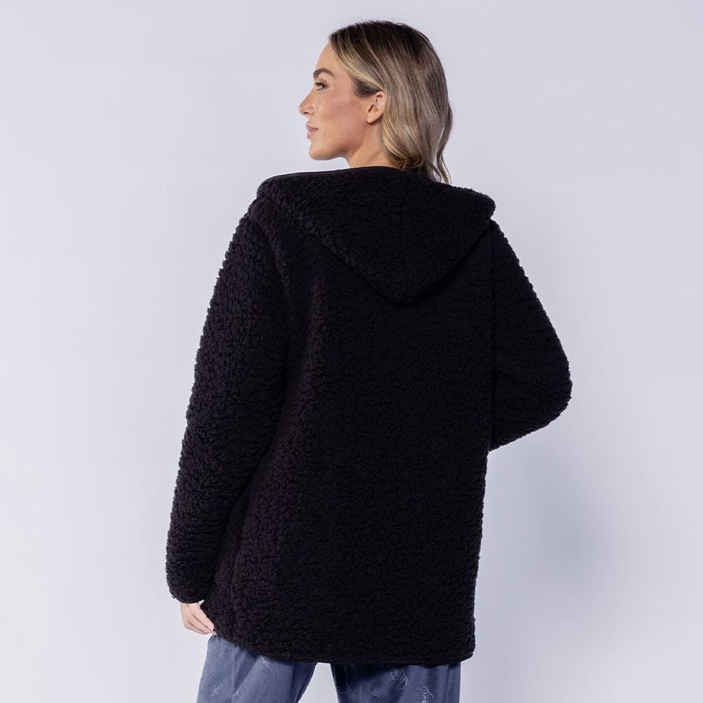 Casaco Feminino Peluciado Com Capuz Camila Moretti