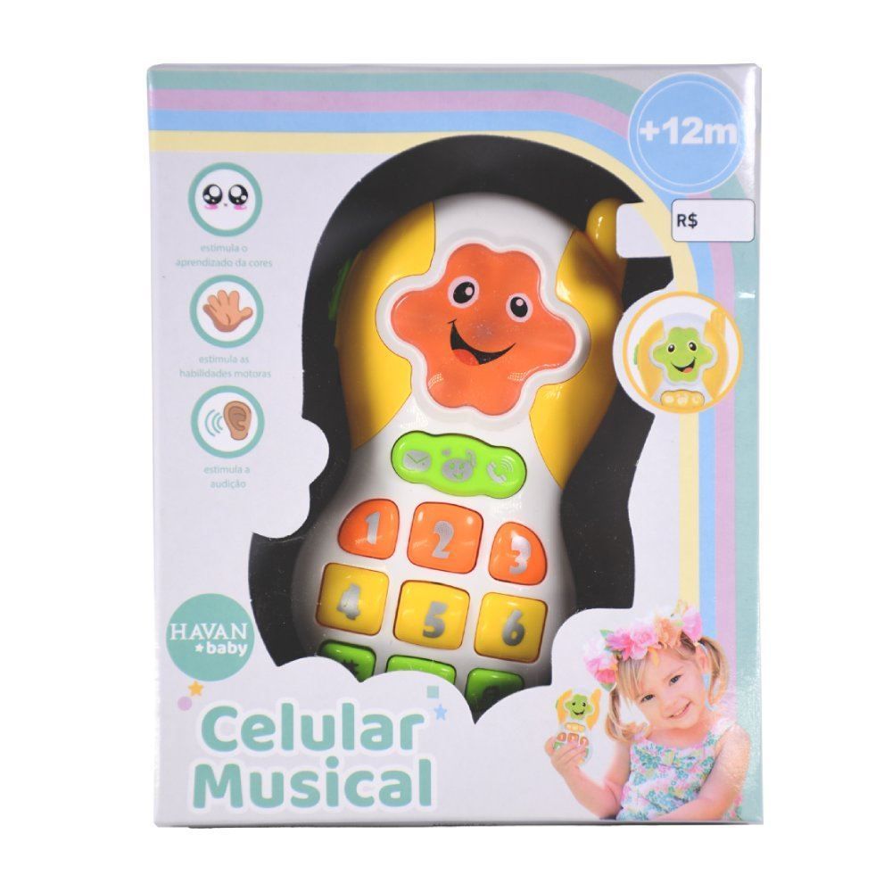 Celular Musical Amarelo Havan Toys - HBR0419