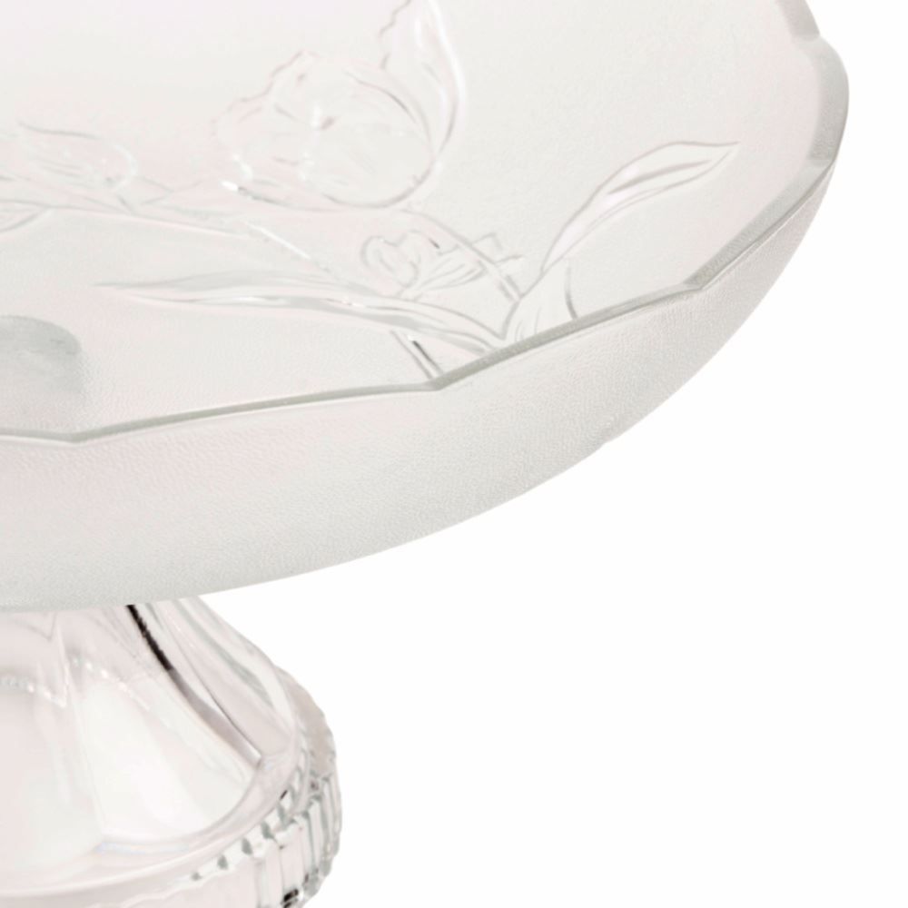 Centro De Mesa Com Pé Bella Fiore Havan Casa 29,5 Cm - Transparente