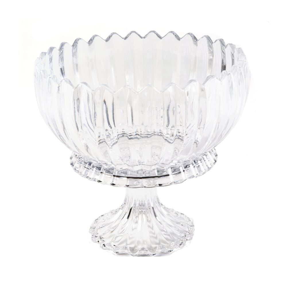 Centro De Mesa Com Pé Geneva Wolff 23,5Cm - Transparente