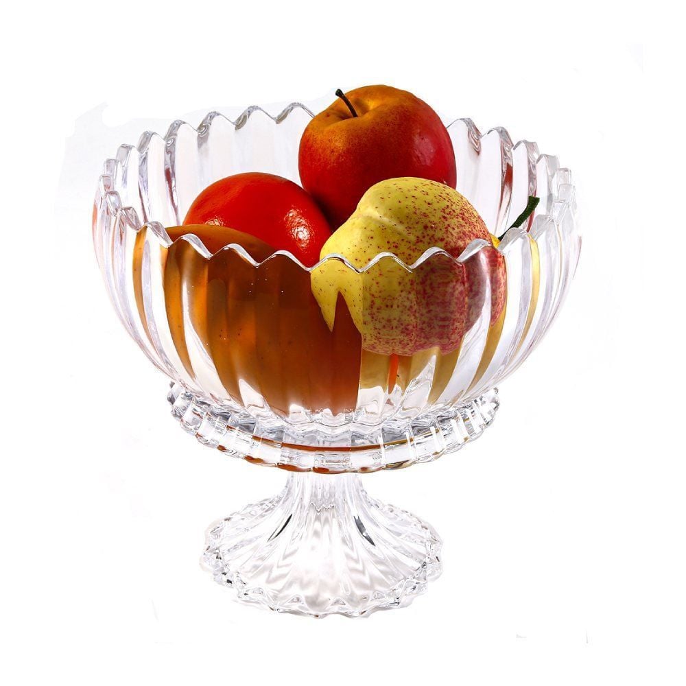 Centro De Mesa Com Pé Geneva Wolff 23,5Cm - Transparente