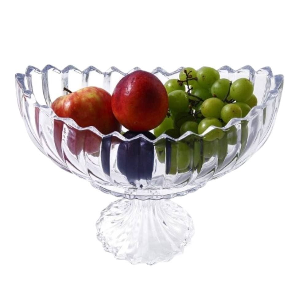 Centro de Mesa com Pé Geneva Wolff 28Cm - Transparente