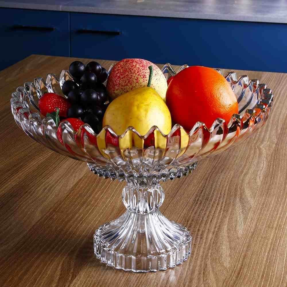 Centro De Mesa Com Pé Mônaco Havan Casa 30Cm - Transparente