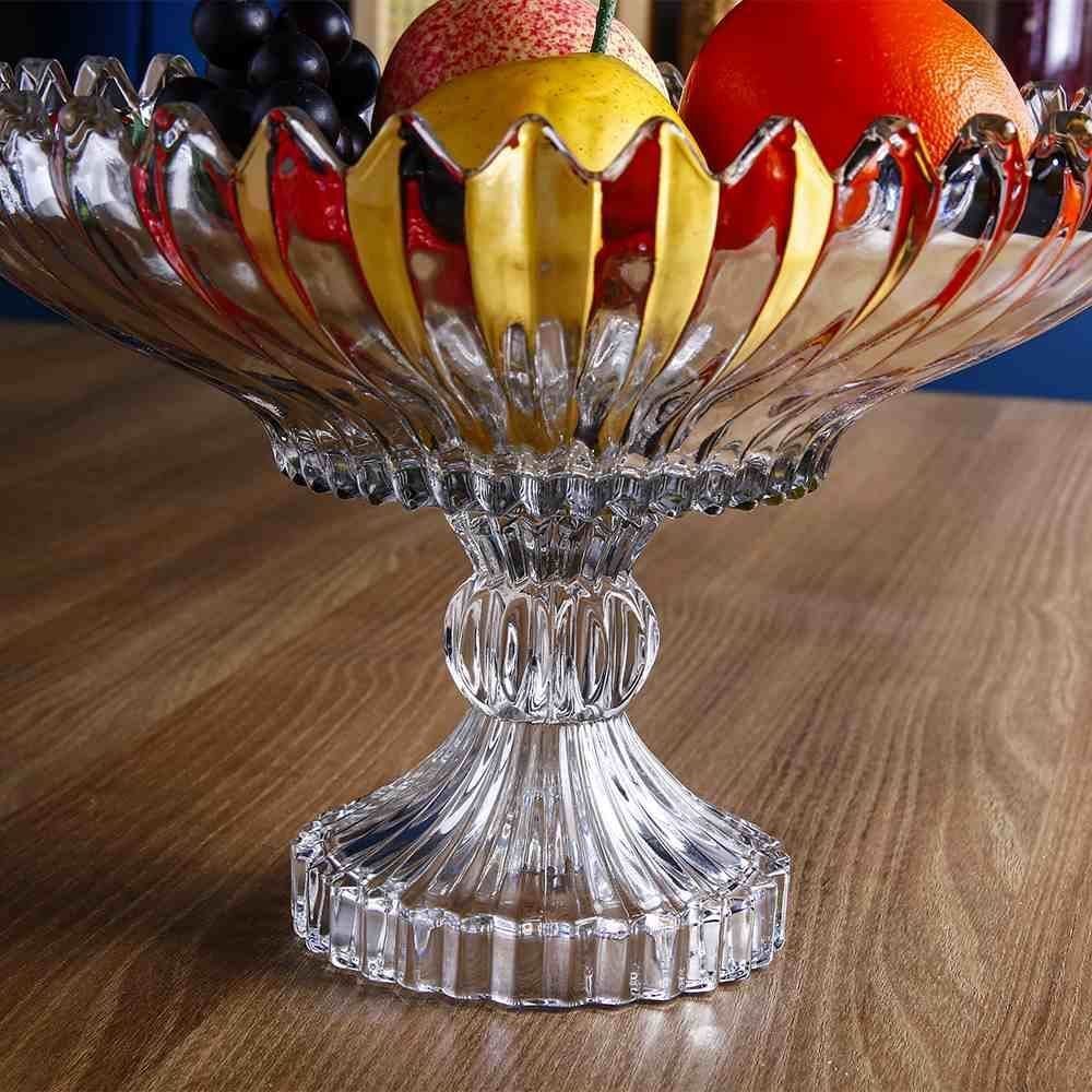 Centro De Mesa Com Pé Mônaco Havan Casa 30Cm - Transparente