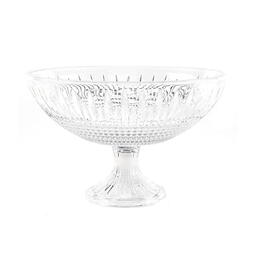 Centro De Mesa Cristal Com Pé Queen Lyor 30 Cm - Transparente