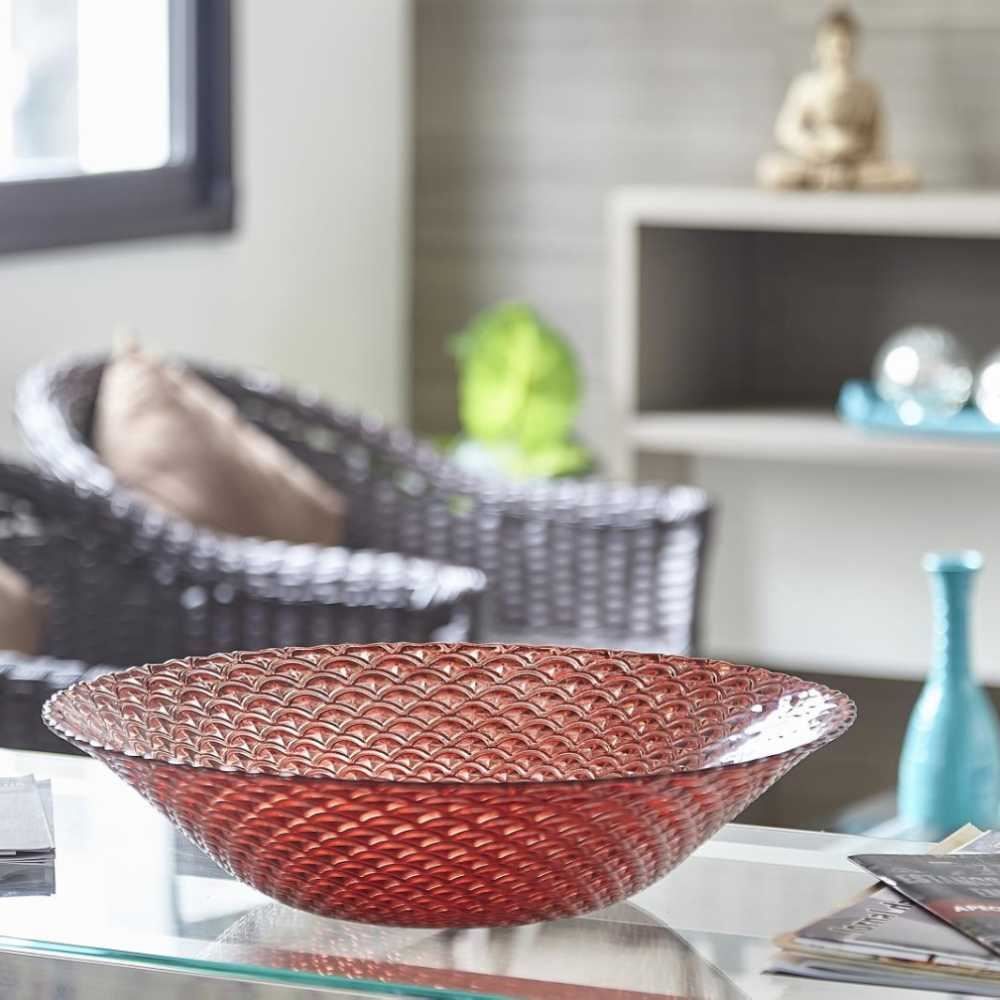 Centro De Mesa Escamado Vitazza 39 Cm - Vermelho