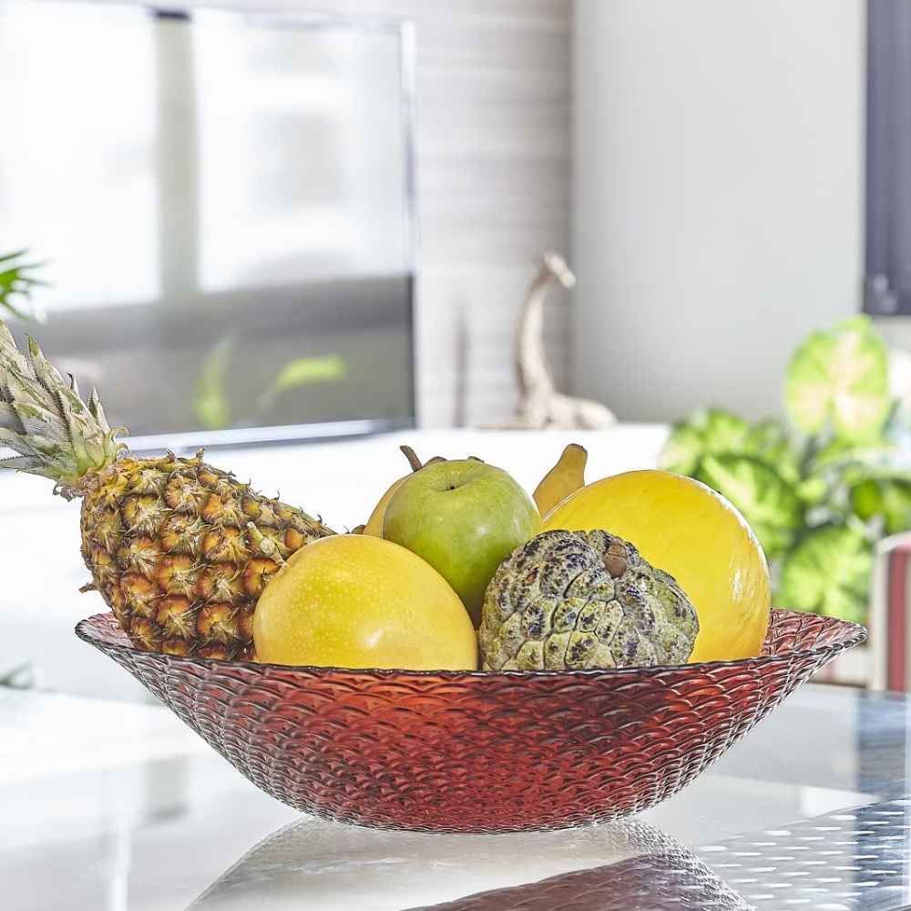 Centro De Mesa Escamado Vitazza 39 Cm - Vermelho