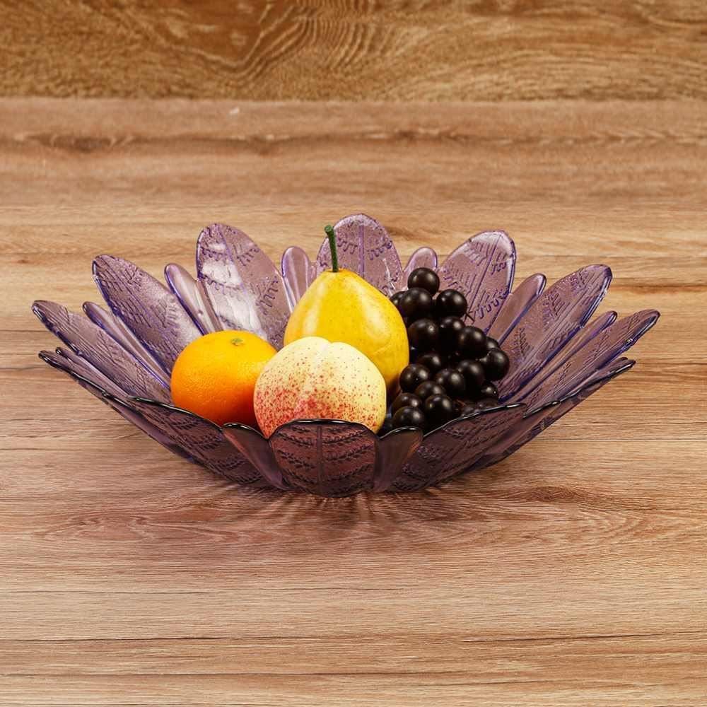 Centro De Mesa Vidro Folhas Vitazza Lavanda - 39cm