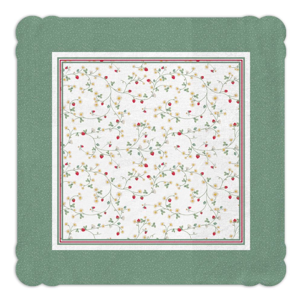 Centro De Mesa Viena 65X65 Cm Havan Casa - Morangos