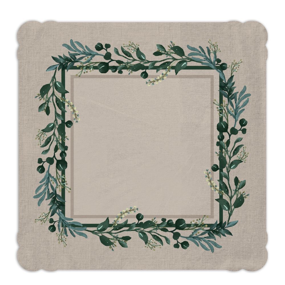 Centro De Mesa Viena 65X65 Cm Havan Casa - Ervas Verdes