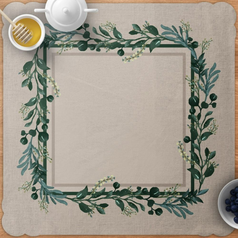 Centro De Mesa Viena 65X65 Cm Havan Casa - Ervas Verdes