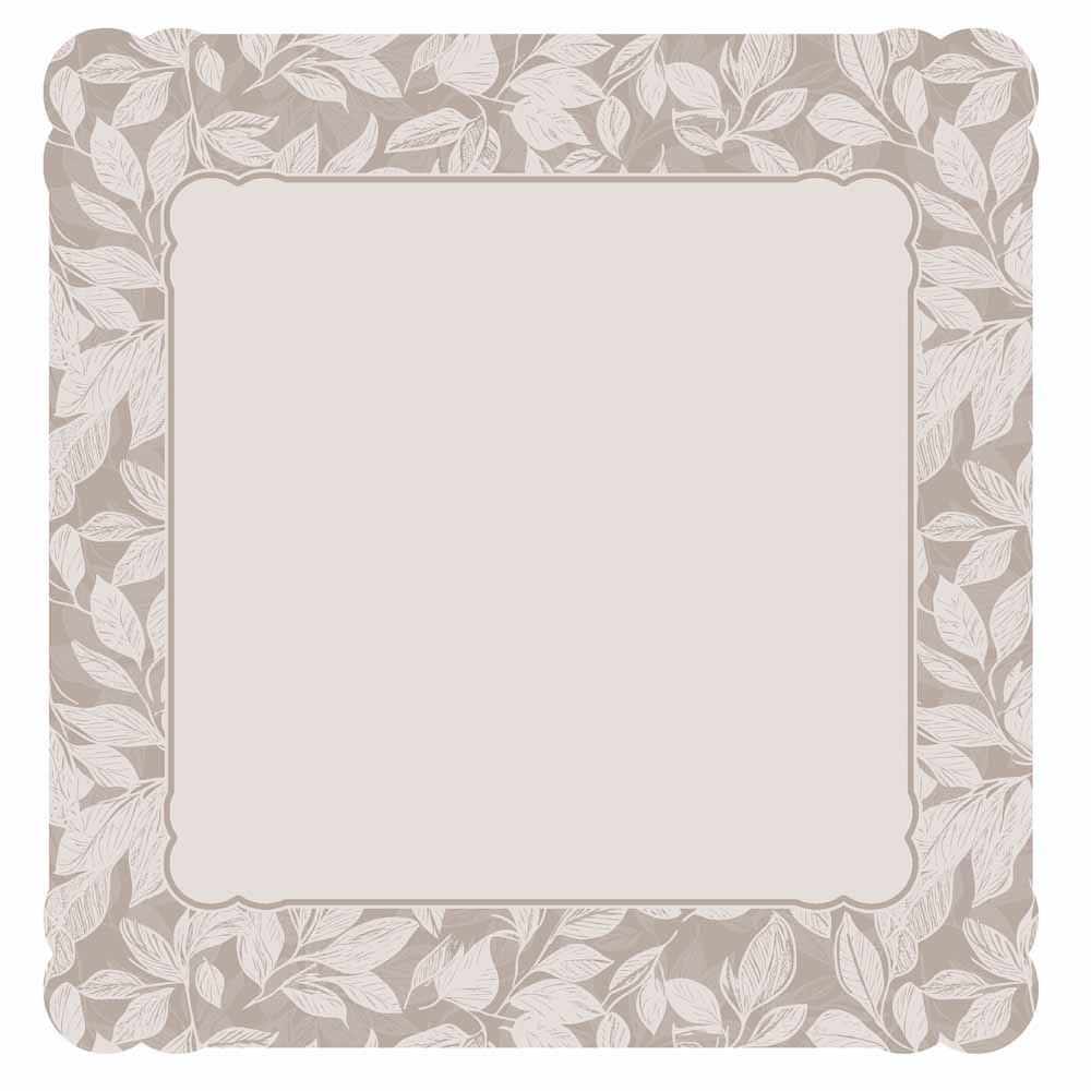 Centro De Mesa Viena 65X65 Cm Havan Casa - FOLHAS CINZA