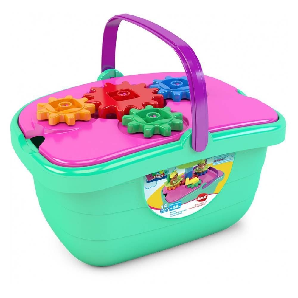 Cesta Blocos De Montar Carrossel Encantado Dismat - MK418 