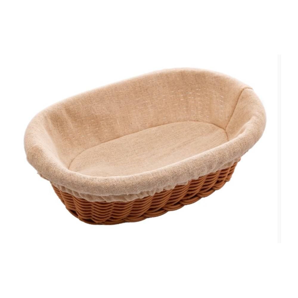 Cesta De Pão Oval Lyor 24X17cm - Tecido Natural