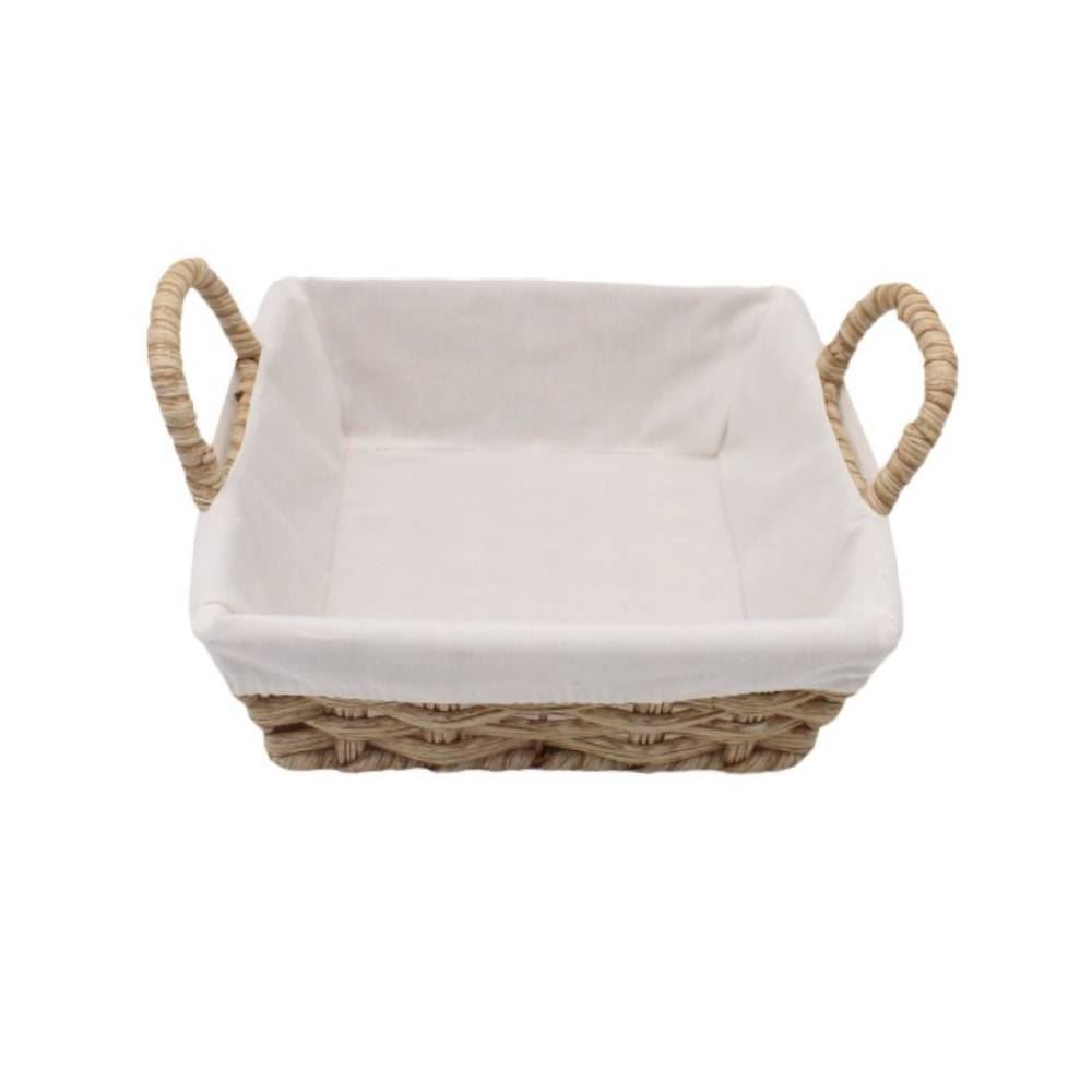 Cesta De Pão Quadrada Com Alça Havan Casa 24Cm - Tecido Natural