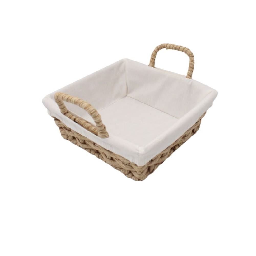 Cesta De Pão Quadrada Com Alça Havan Casa 24Cm - Tecido Natural