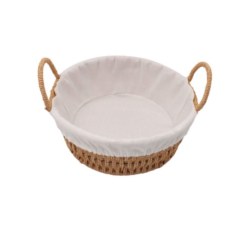 Cesta De Pão Redonda Com Alça Havan Casa 20Cm - Tecido Natural